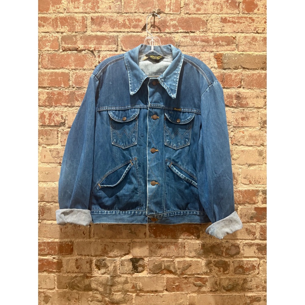 Wrangler 126MJ Vintage 70s Blue Denim Jacket Size 46